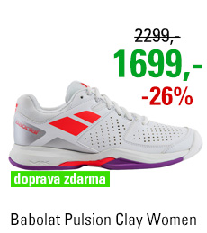Babolat Pulsion Clay Women White/Fluo Red