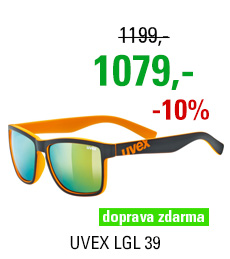 UVEX BRÝLE LGL 39, BLACK MAT ORANGE