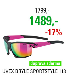 UVEX BRÝLE SPORTSTYLE 113, BLACK MAT PINK