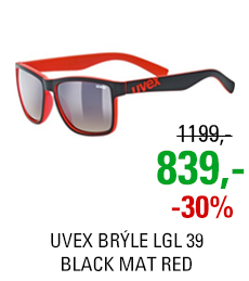 UVEX BRÝLE LGL 39, BLACK MAT RED