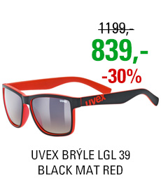 UVEX BRÝLE LGL 39, BLACK MAT RED