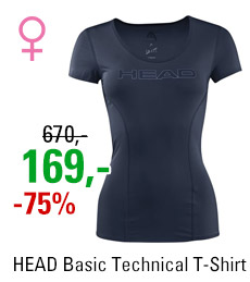HEAD Basic Technical T-Shirt Women Navy