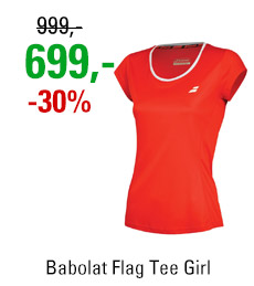 Babolat Flag Tee Girl Core Club Fluo Red